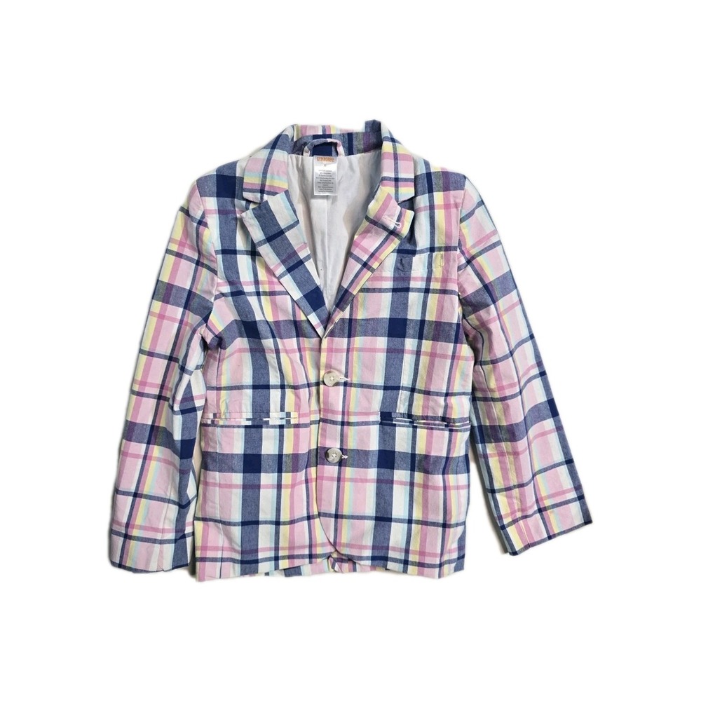 Gymboree Boys Plaid Blazer 6 Years Button Up Multicolor